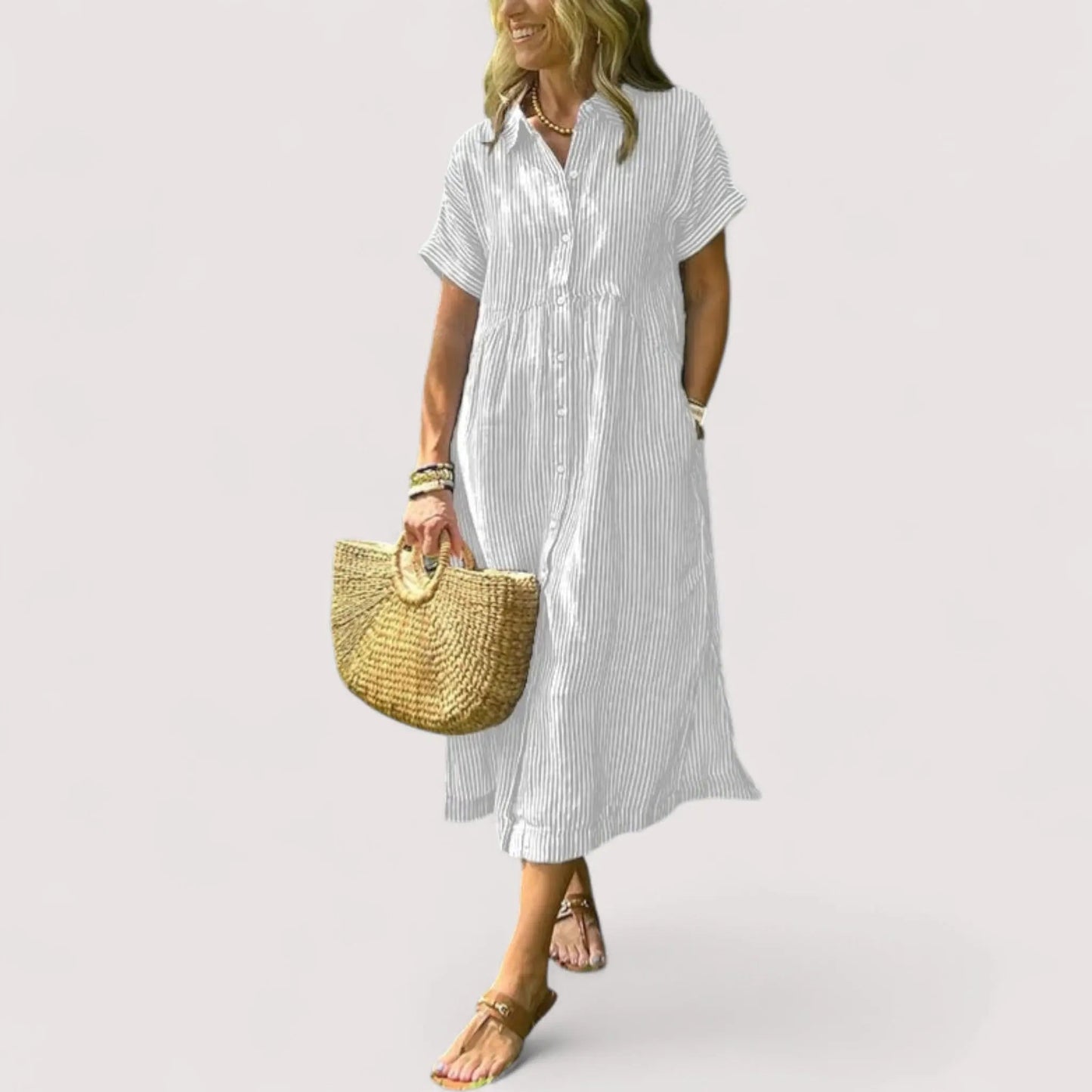Rea™ | Gestreiftes Hemdblusenkleid