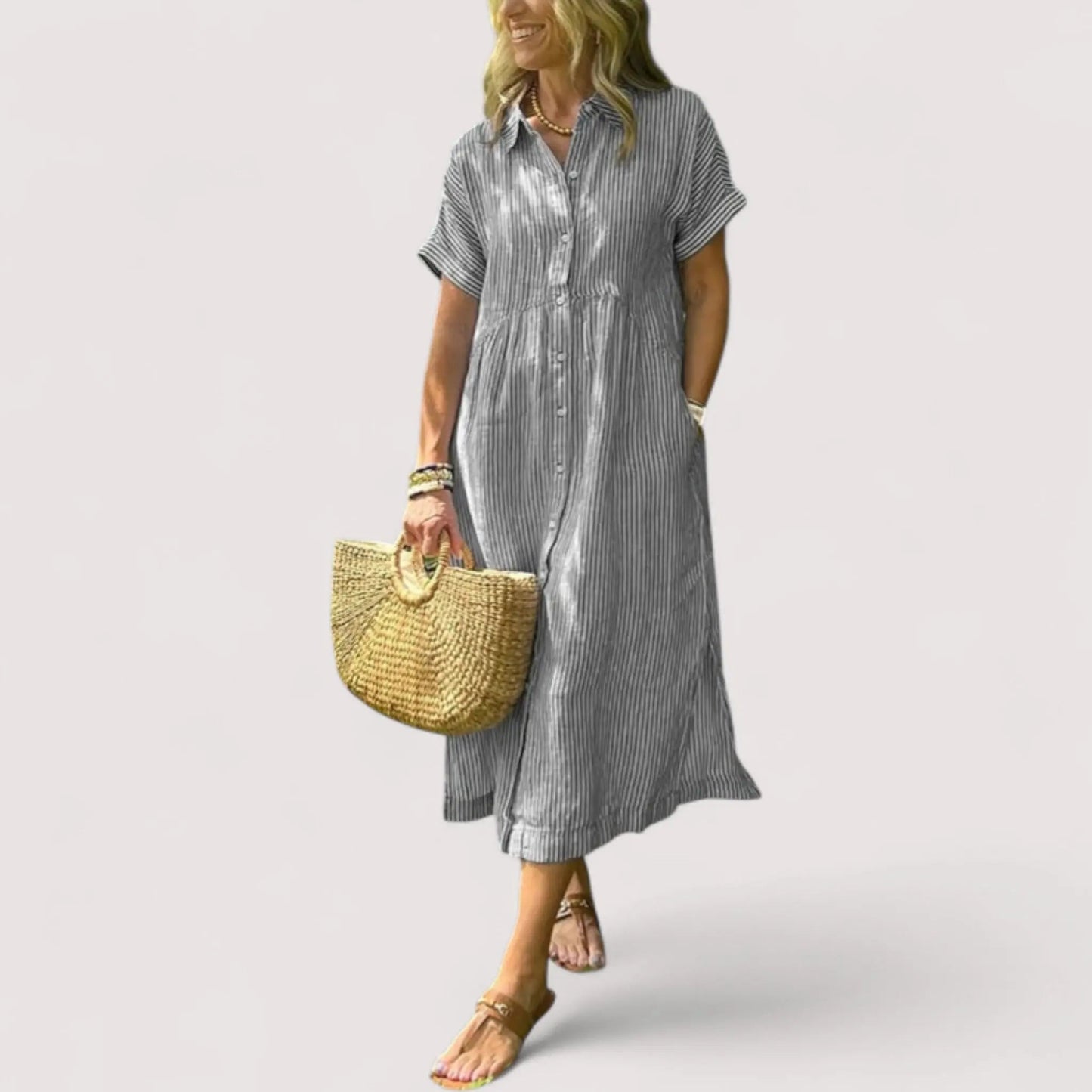 Rea™ | Gestreiftes Hemdblusenkleid