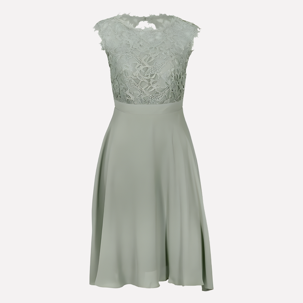 Damen Mini-Kleid – Spitzenbesatz, Tailliert & Feminin Elegant