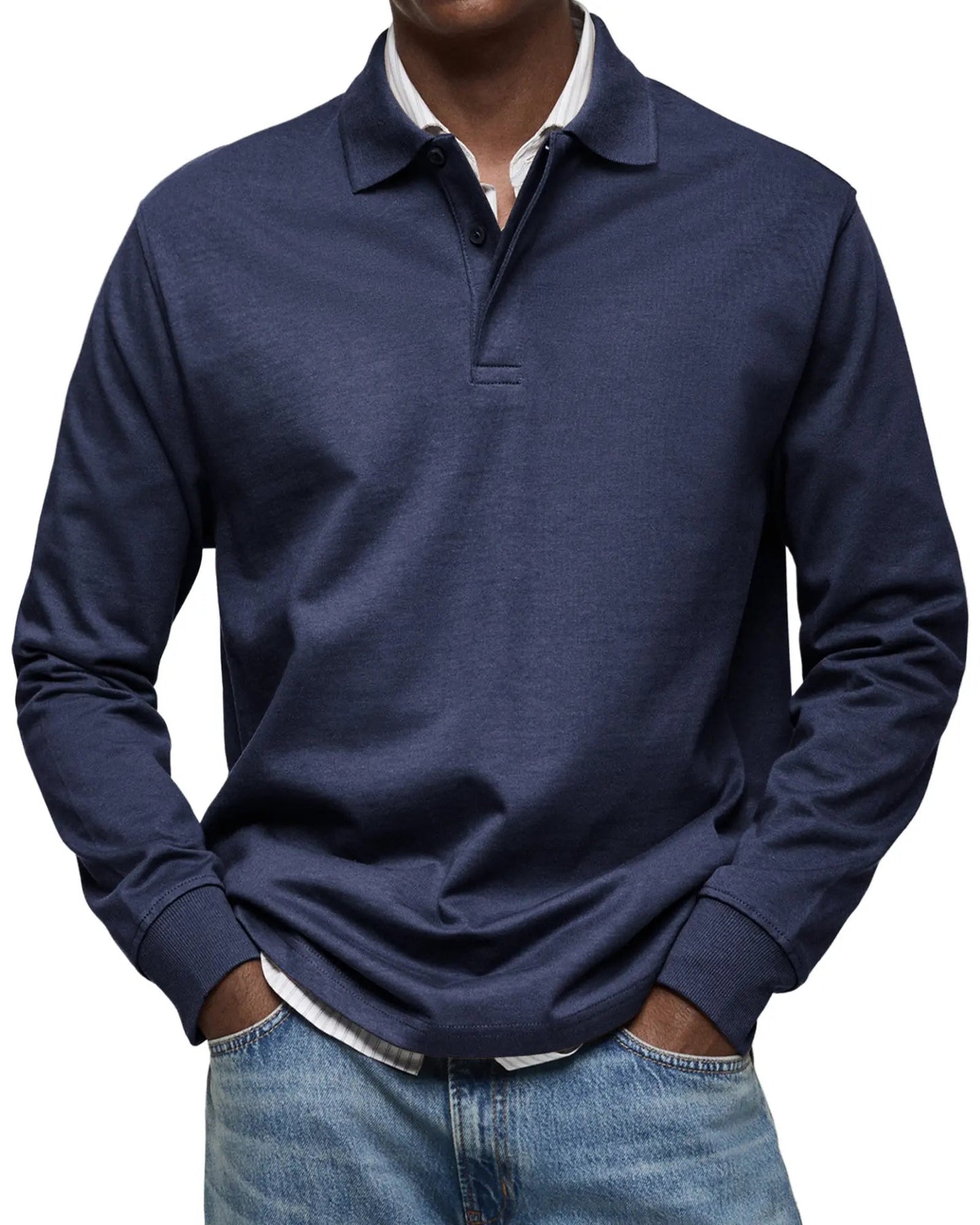 Tobias | Luxuriöses Langarm-Poloshirt
