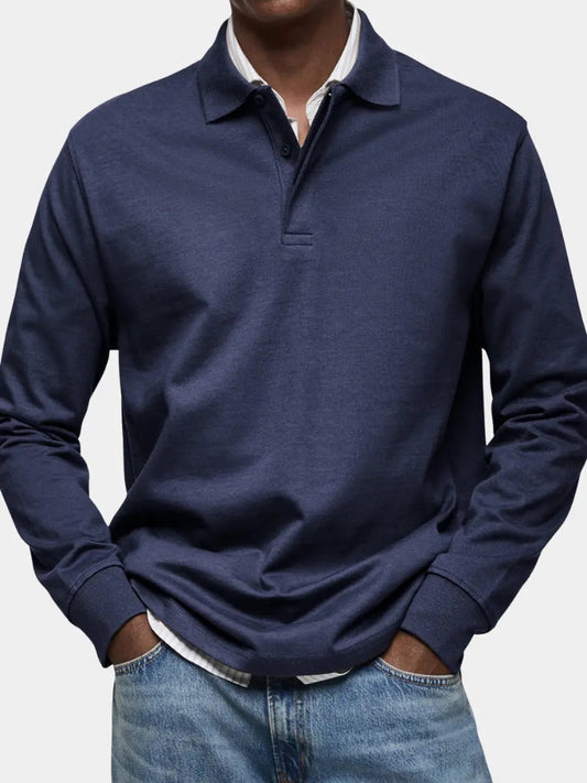Tobias | Luxuriöses Langarm-Poloshirt
