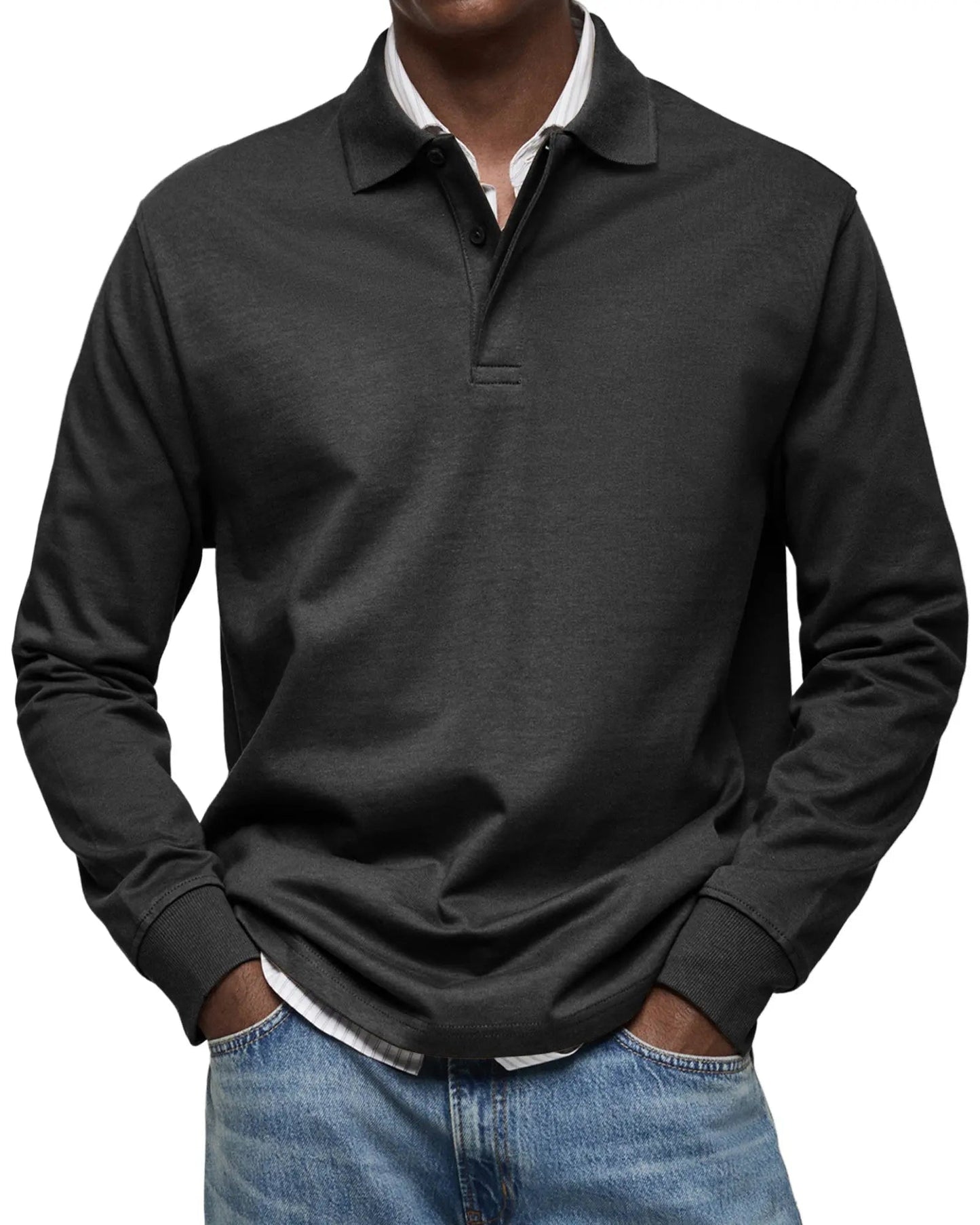 Tobias | Luxuriöses Langarm-Poloshirt