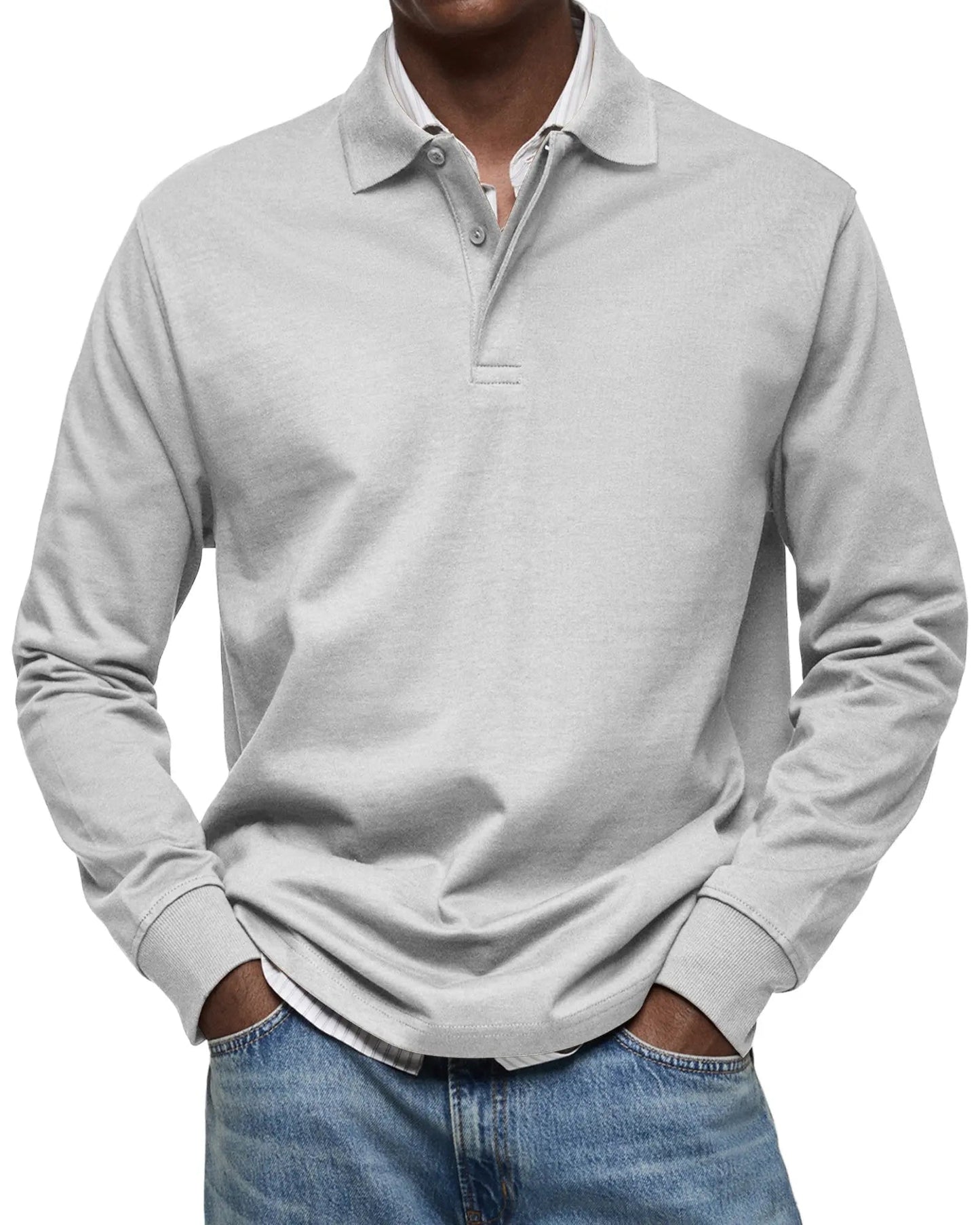 Tobias | Luxuriöses Langarm-Poloshirt