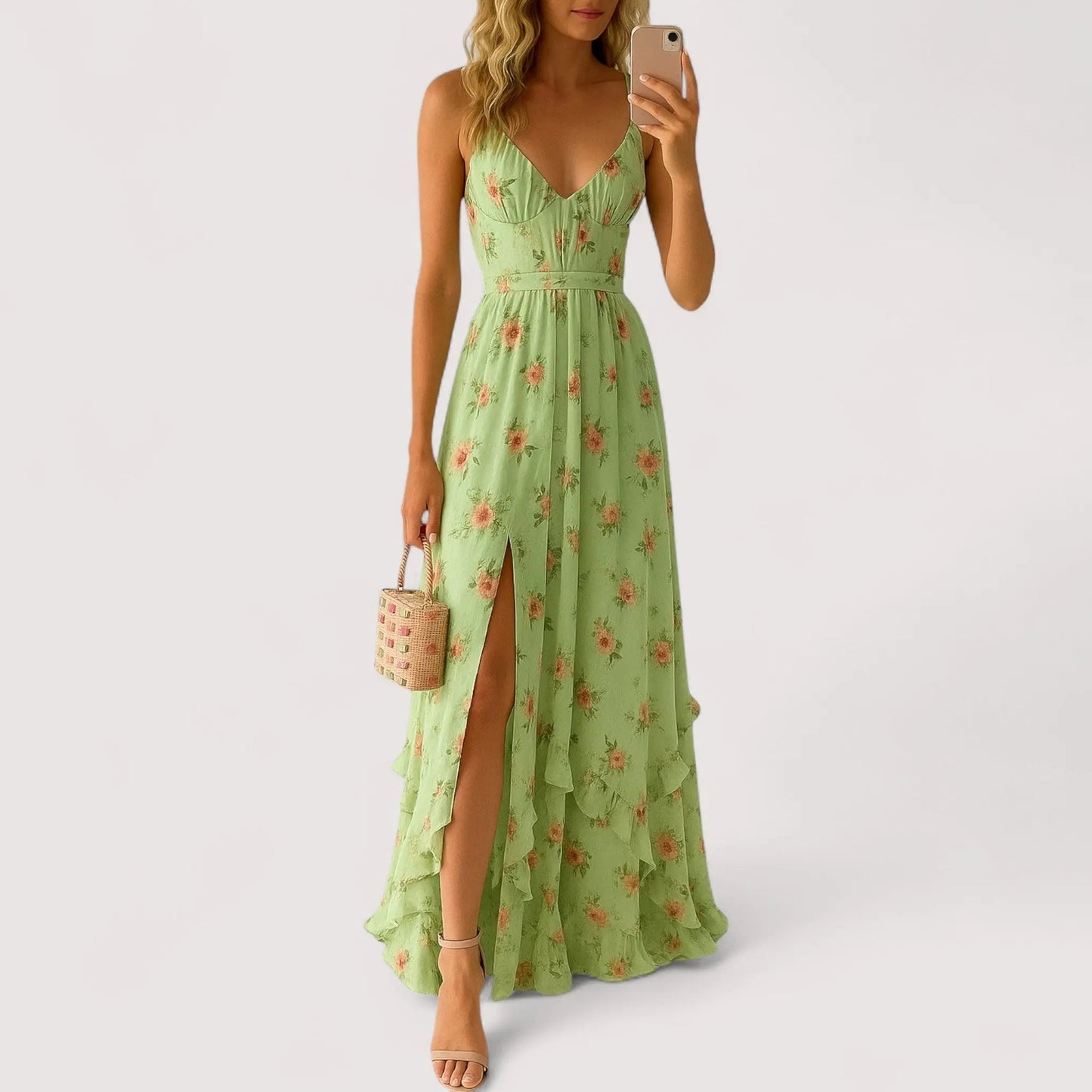 Elva™ | Schlankmachendes Schlitzkleid
