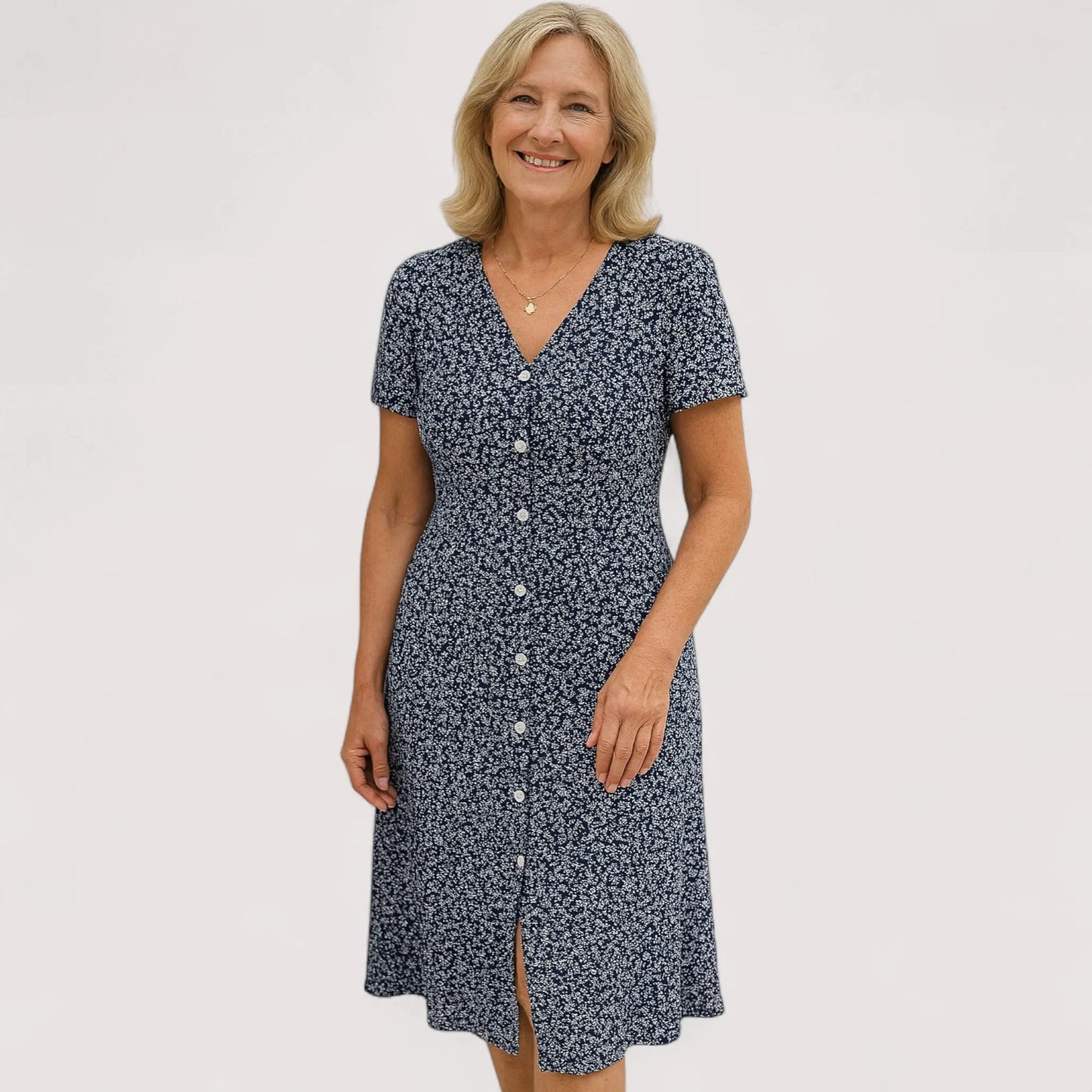 Giulia™ | Knopfkleid mit V-Ausschnitt