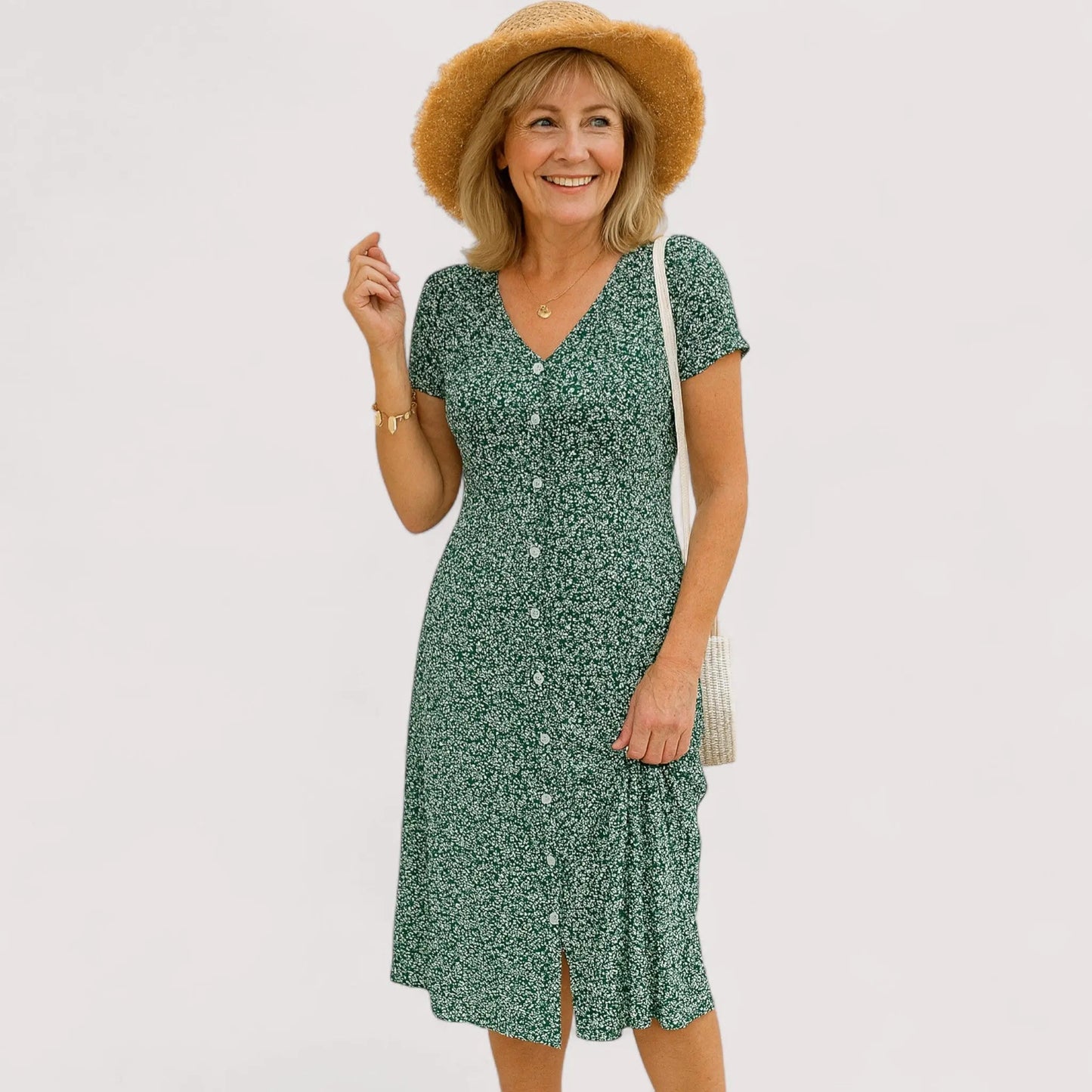 Giulia™ | Knopfkleid mit V-Ausschnitt