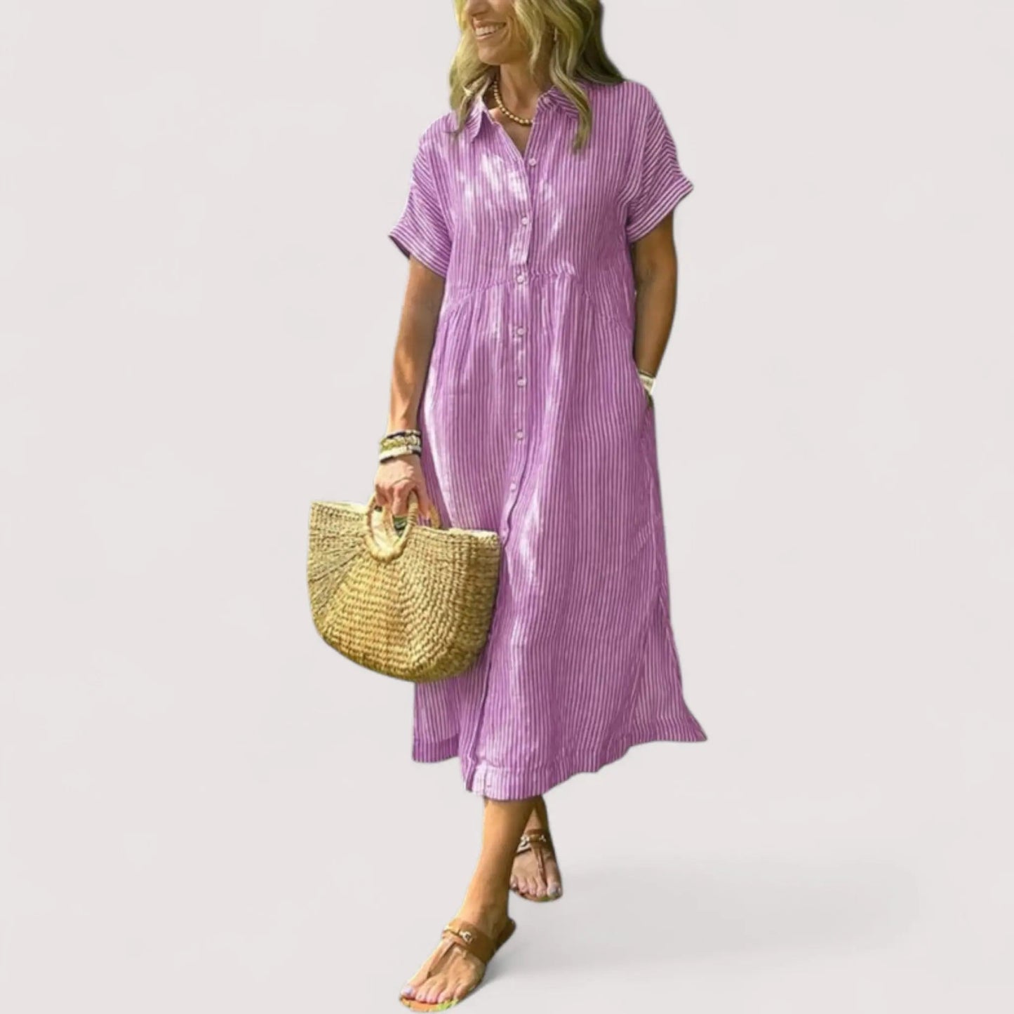 Rea™ | Gestreiftes Hemdblusenkleid