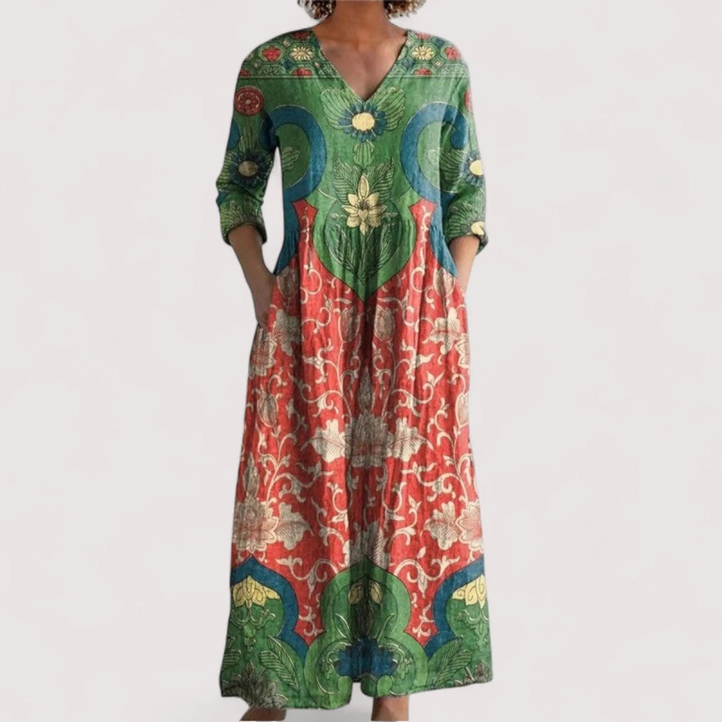 Solange™ | Maxikleid mit Vintage-Blumenmuster