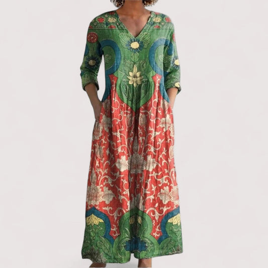 Solange™ | Maxikleid mit Vintage-Blumenmuster